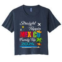 Straight Trippin 2024 Family Vacation Trip Mexico Matching Women's Crop Top Tee