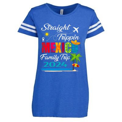 Straight Trippin 2024 Family Vacation Trip Mexico Matching Enza Ladies Jersey Football T-Shirt