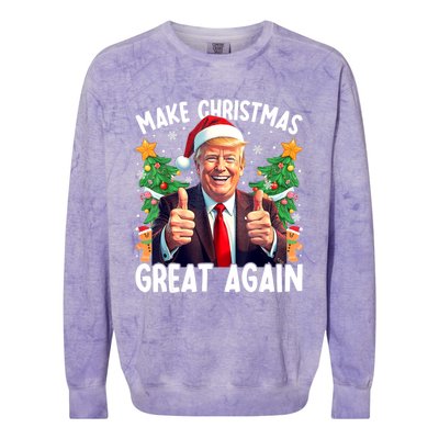 Santa Trump 2024 Usa Make Christmas Great Again Funny Trump Meaningful Gift Colorblast Crewneck Sweatshirt