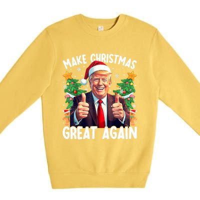 Santa Trump 2024 Usa Make Christmas Great Again Funny Trump Meaningful Gift Premium Crewneck Sweatshirt