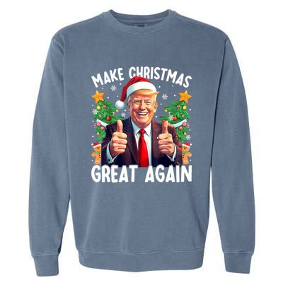 Santa Trump 2024 Usa Make Christmas Great Again Funny Trump Meaningful Gift Garment-Dyed Sweatshirt