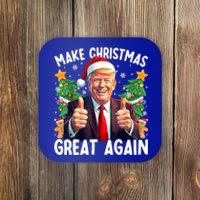 Santa Trump 2024 Usa Make Christmas Great Again Funny Trump Meaningful Gift Coaster