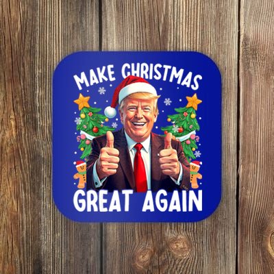 Santa Trump 2024 Usa Make Christmas Great Again Funny Trump Meaningful Gift Coaster