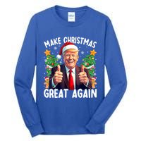 Santa Trump 2024 Usa Make Christmas Great Again Funny Trump Meaningful Gift Tall Long Sleeve T-Shirt