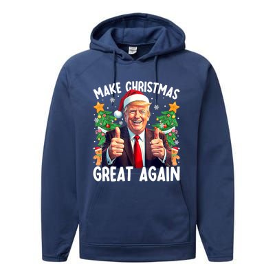 Santa Trump 2024 Usa Make Christmas Great Again Funny Trump Meaningful Gift Performance Fleece Hoodie