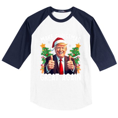 Santa Trump 2024 Usa Make Christmas Great Again Funny Trump Meaningful Gift Baseball Sleeve Shirt