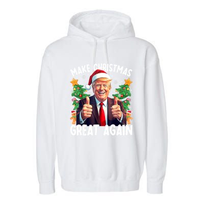 Santa Trump 2024 Usa Make Christmas Great Again Funny Trump Meaningful Gift Garment-Dyed Fleece Hoodie