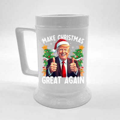 Santa Trump 2024 Usa Make Christmas Great Again Funny Trump Meaningful Gift Beer Stein