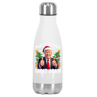 Santa Trump 2024 Usa Make Christmas Great Again Funny Trump Meaningful Gift Stainless Steel Insulated Water Bottle