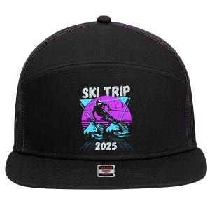 Ski Trip 2025 7 Panel Mesh Trucker Snapback Hat