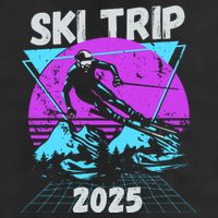 Ski Trip 2025 7 Panel Mesh Trucker Snapback Hat