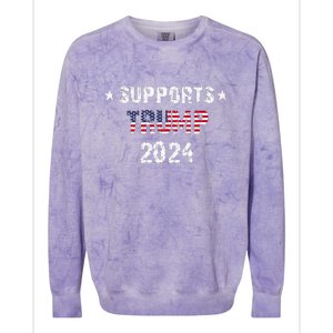 Supports Trump 2024 Vote Usa Colorblast Crewneck Sweatshirt