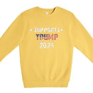 Supports Trump 2024 Vote Usa Premium Crewneck Sweatshirt