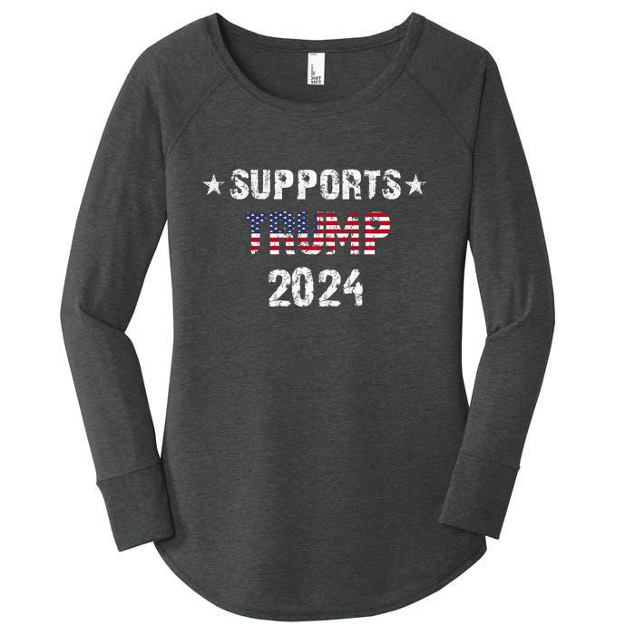 Supports Trump 2024 Vote Usa Women's Perfect Tri Tunic Long Sleeve Shirt