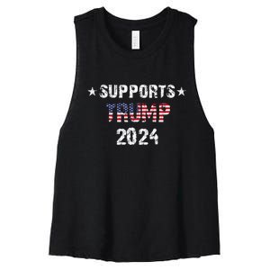 Supports Trump 2024 Vote Usa Women's Racerback Cropped Tank