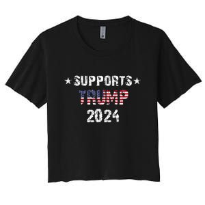 Supports Trump 2024 Vote Usa Women's Crop Top Tee