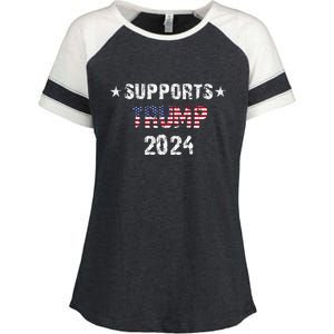 Supports Trump 2024 Vote Usa Enza Ladies Jersey Colorblock Tee