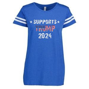 Supports Trump 2024 Vote Usa Enza Ladies Jersey Football T-Shirt