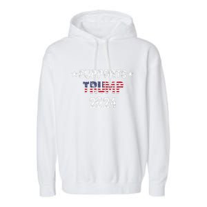 Supports Trump 2024 Vote Usa Garment-Dyed Fleece Hoodie