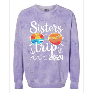 Sisters Trip 2024 Girl Trip 2024 Cruising Vacation Weekend Colorblast Crewneck Sweatshirt