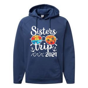 Sisters Trip 2024 Girl Trip 2024 Cruising Vacation Weekend Performance Fleece Hoodie