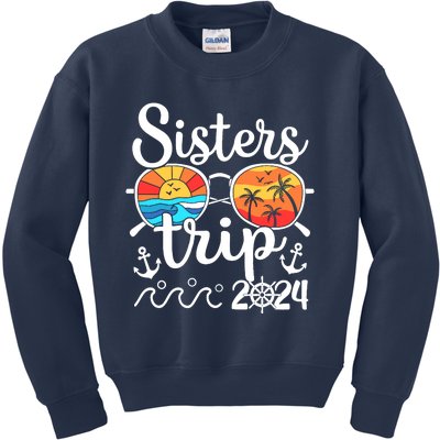 Sisters Trip 2024 Girl Trip 2024 Cruising Vacation Weekend Kids Sweatshirt