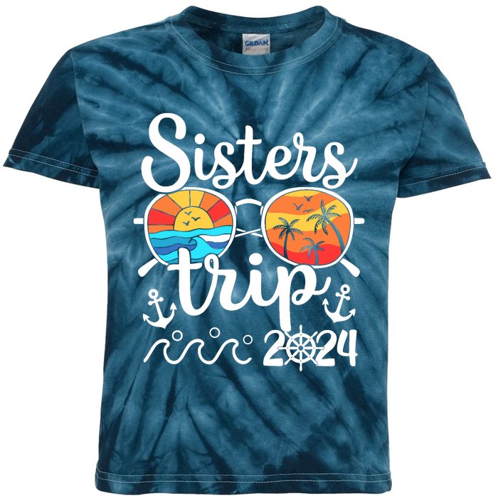 Sisters Trip 2024 Girl Trip 2024 Cruising Vacation Weekend Kids Tie-Dye T-Shirt