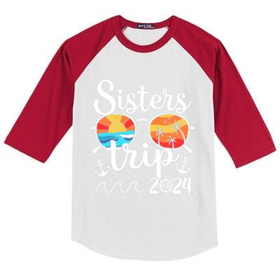 Sisters Trip 2024 Girl Trip 2024 Cruising Vacation Weekend Kids Colorblock Raglan Jersey