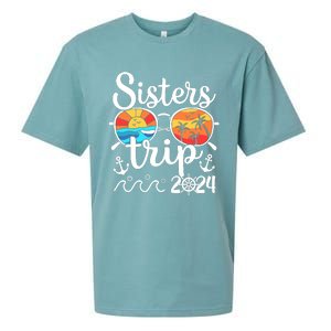 Sisters Trip 2024 Girl Trip 2024 Cruising Vacation Weekend Sueded Cloud Jersey T-Shirt