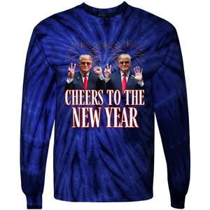 Sarcastic Trump 2025 Cheers To The New Year White House Tie-Dye Long Sleeve Shirt