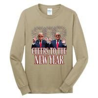 Sarcastic Trump 2025 Cheers To The New Year White House Tall Long Sleeve T-Shirt