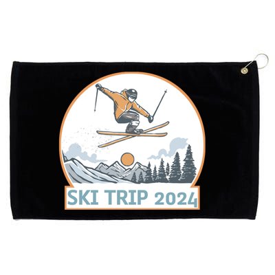 Ski Trip 2024 Matching Family Snow Skiing Vacation Grommeted Golf Towel