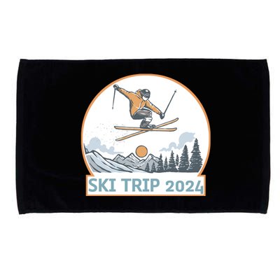 Ski Trip 2024 Matching Family Snow Skiing Vacation Microfiber Hand Towel