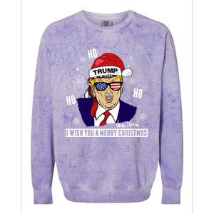 Santa Trump 2024 Ho Ho Ho Donald Trump 45/47 Gift Colorblast Crewneck Sweatshirt