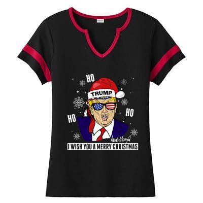 Santa Trump 2024 Ho Ho Ho Donald Trump 45/47 Gift Ladies Halftime Notch Neck Tee