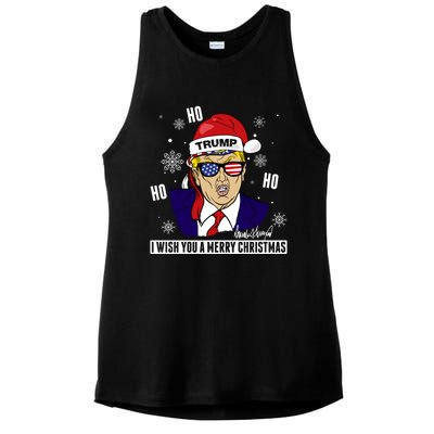 Santa Trump 2024 Ho Ho Ho Donald Trump 45/47 Gift Ladies PosiCharge Tri-Blend Wicking Tank