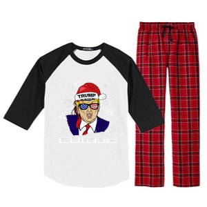 Santa Trump 2024 Ho Ho Ho Donald Trump 45/47 Gift Raglan Sleeve Pajama Set