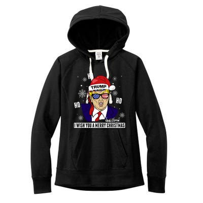 Santa Trump 2024 Ho Ho Ho Donald Trump 45/47 Gift Women's Fleece Hoodie