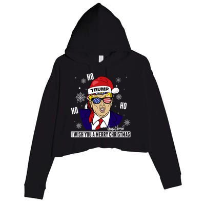 Santa Trump 2024 Ho Ho Ho Donald Trump 45/47 Gift Crop Fleece Hoodie