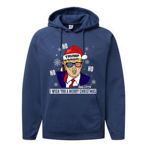 Santa Trump 2024 Ho Ho Ho Donald Trump 45/47 Gift Performance Fleece Hoodie