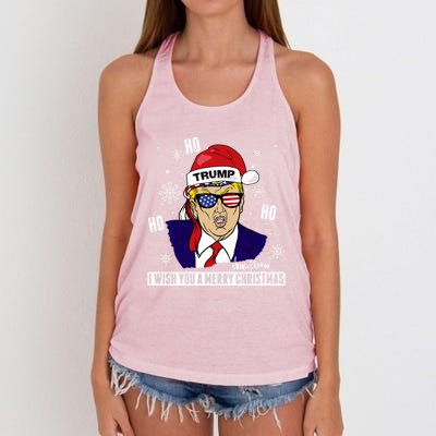 Santa Trump 2024 Ho Ho Ho Donald Trump 45/47 Gift Women's Knotted Racerback Tank