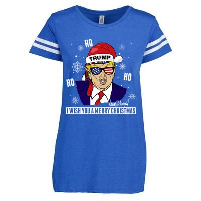 Santa Trump 2024 Ho Ho Ho Donald Trump 45/47 Gift Enza Ladies Jersey Football T-Shirt