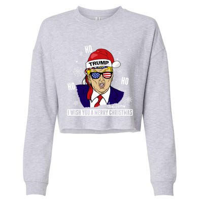 Santa Trump 2024 Ho Ho Ho Donald Trump 45/47 Gift Cropped Pullover Crew