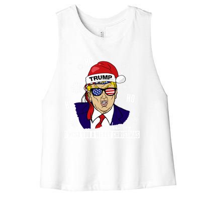 Santa Trump 2024 Ho Ho Ho Donald Trump 45/47 Gift Women's Racerback Cropped Tank