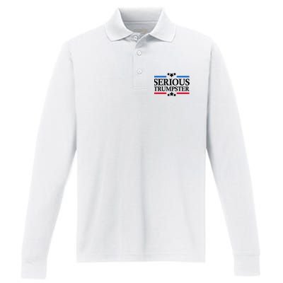 Serious Trumpster 2024 Pro Donald Trump Performance Long Sleeve Polo