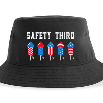 Safety Third 4th Of July Fireworks Sustainable Bucket Hat