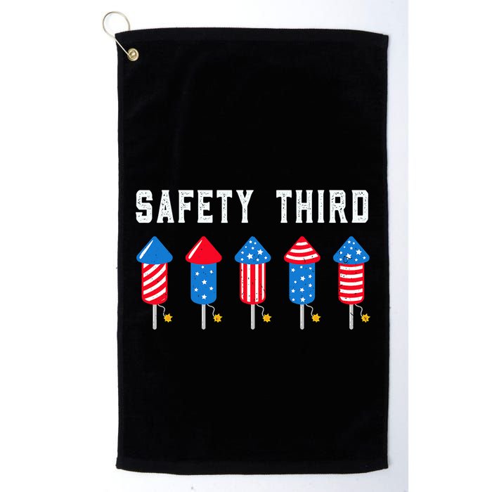 Safety Third 4th Of July Fireworks Golf Towel