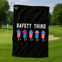 Safety Third 4th Of July Fireworks Golf Towel