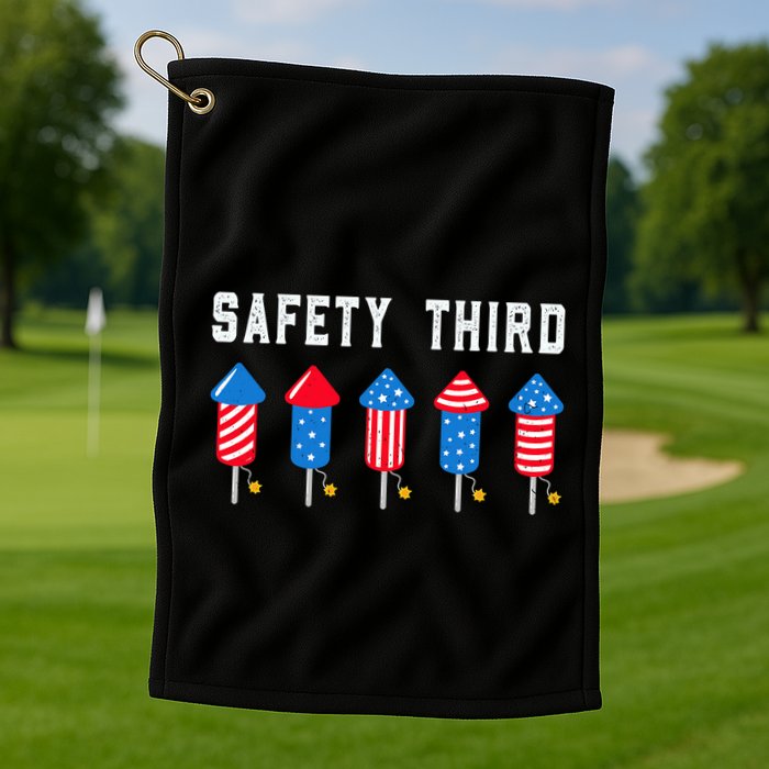 Safety Third 4th Of July Fireworks Golf Towel