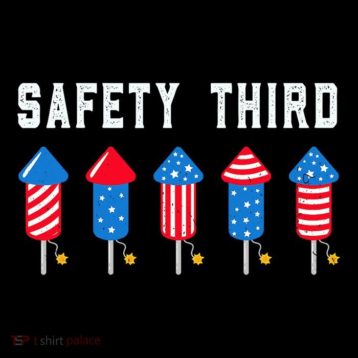 Safety Third 4th Of July Fireworks Kids T-Shirt